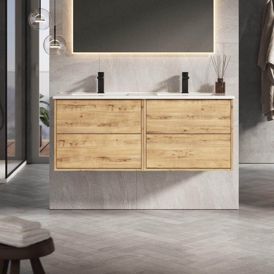 Venti 1200mm Wall Hung Vanity Unit - Ostippo Oak