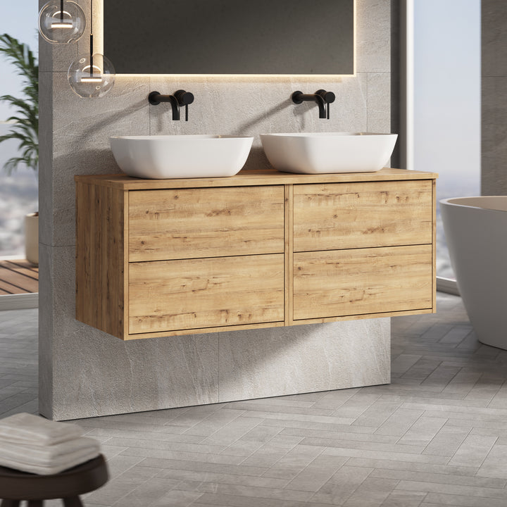 Venti 1200mm Wall Hung Vanity Unit - Ostippo Oak