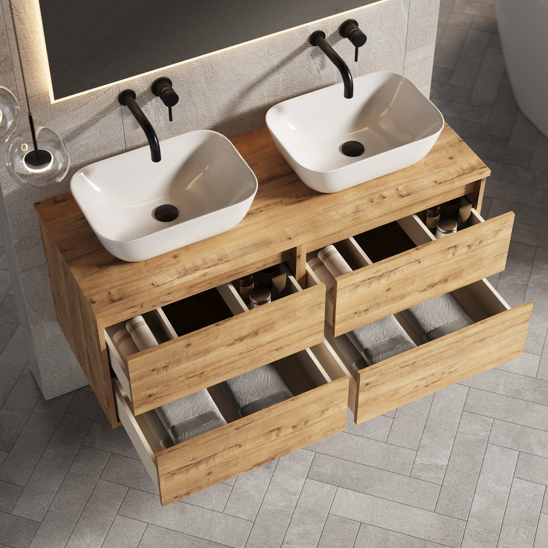 Venti 1200mm Wall Hung Vanity Unit - Ostippo Oak