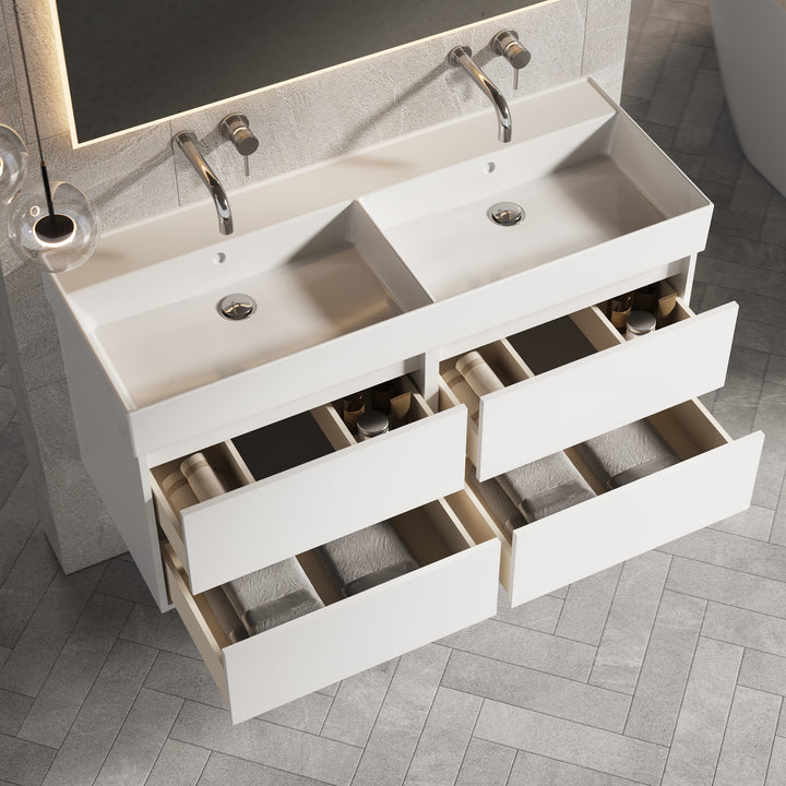 Venti 1200mm Wall Hung Vanity Unit - Matt White