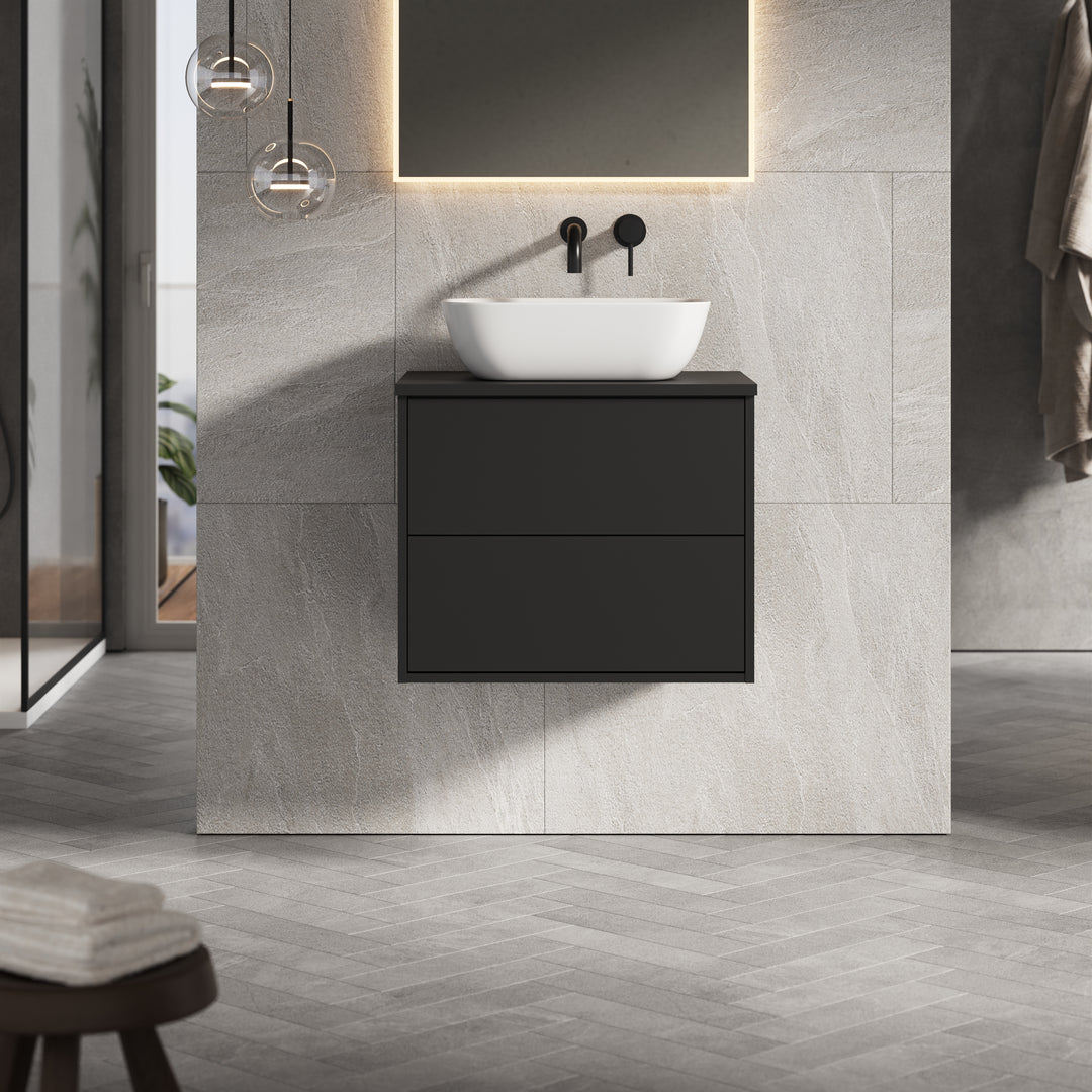 Venti 600mm Wall Hung Vanity Unit  - Matt Black