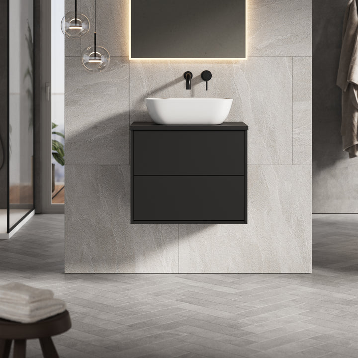Venti 600mm Wall Hung Vanity Unit  - Matt Black