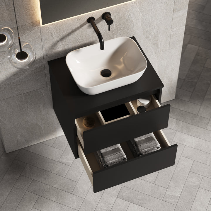 Venti 600mm Wall Hung Vanity Unit  - Matt Black