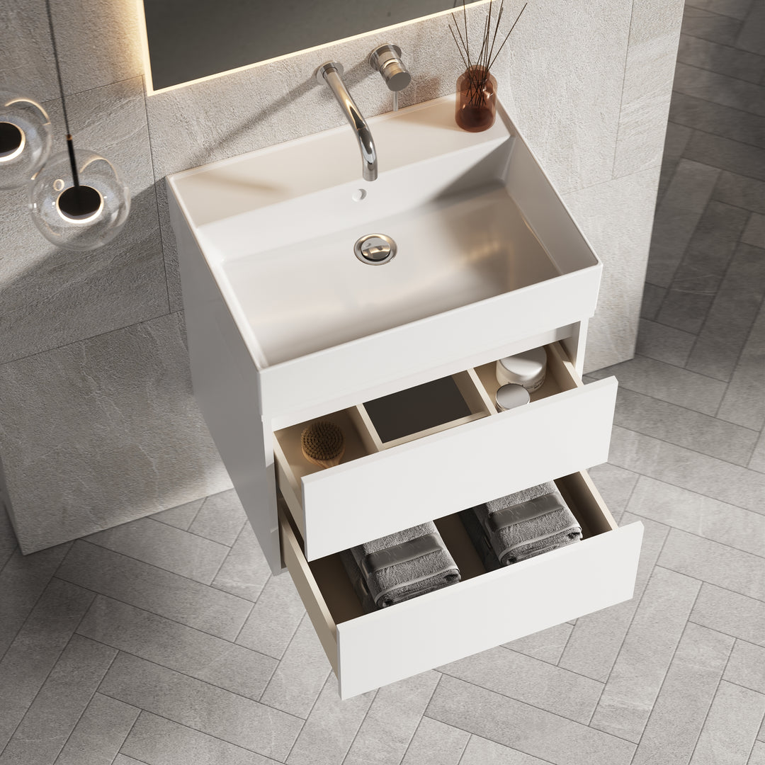 Venti 600mm Wall Hung Vanity Unit  - Matt White