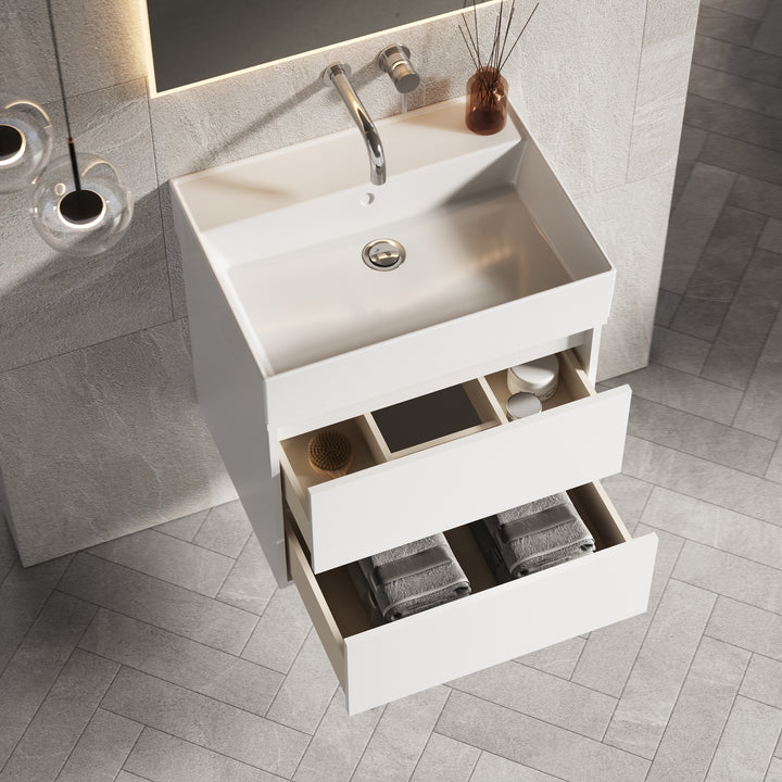 Venti 600mm Wall Hung Vanity Unit  - Matt White