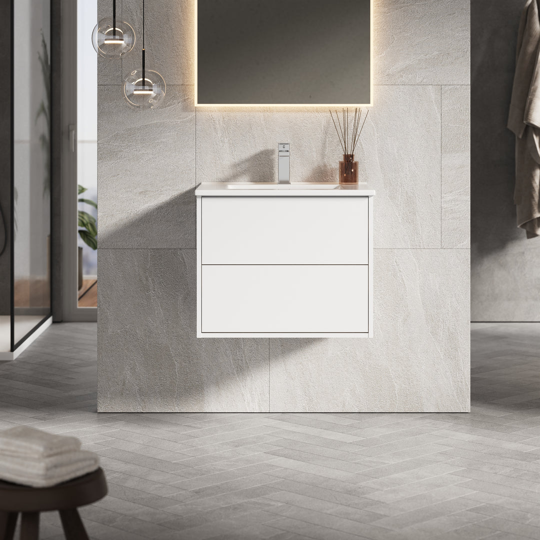 Venti 600mm Wall Hung Vanity Unit  - Matt White