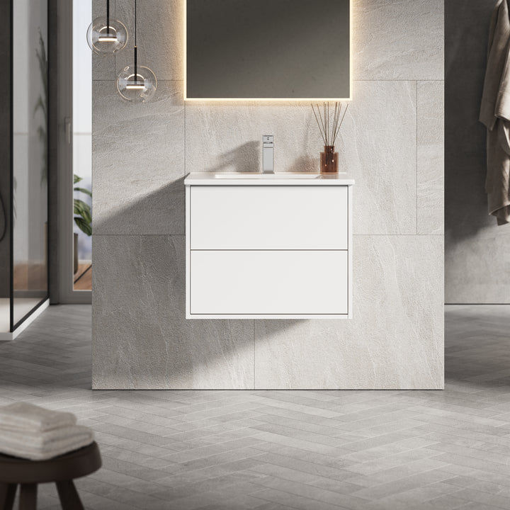 Venti 600mm Wall Hung Vanity Unit  - Matt White