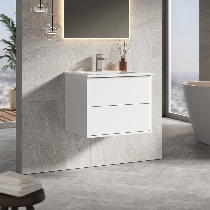 Venti 600mm Wall Hung Vanity Unit  - Matt White