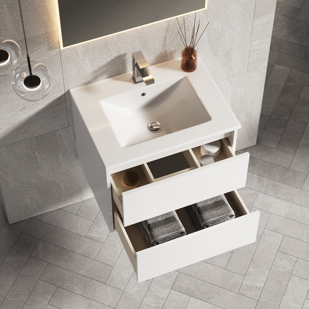 Venti 600mm Wall Hung Vanity Unit  - Matt White