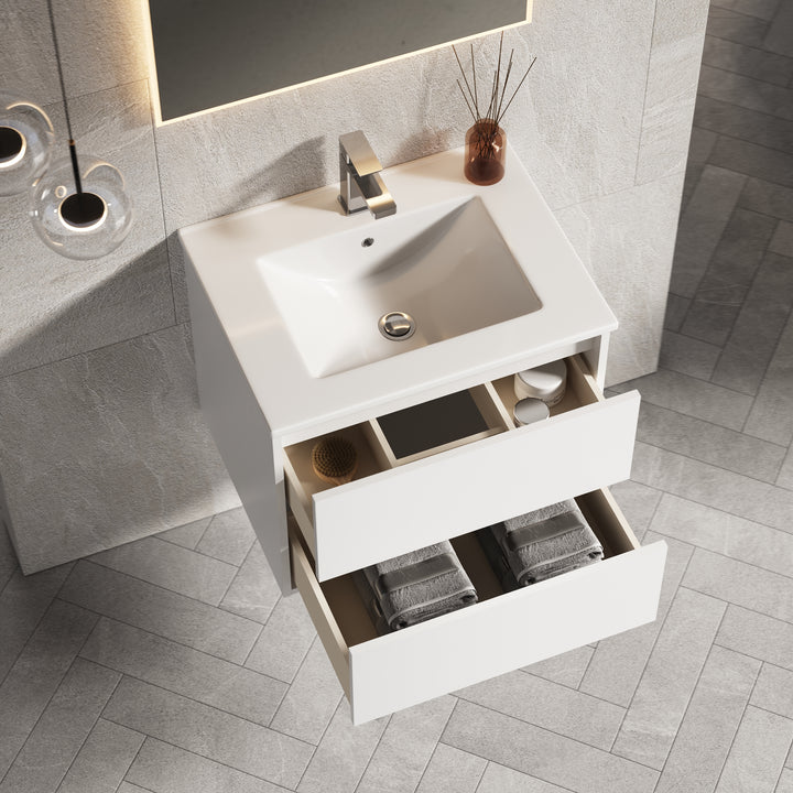 Venti 600mm Wall Hung Vanity Unit  - Matt White