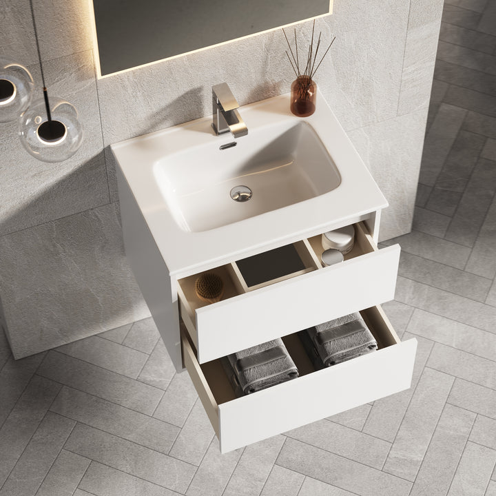 Venti 600mm Wall Hung Vanity Unit  - Matt White