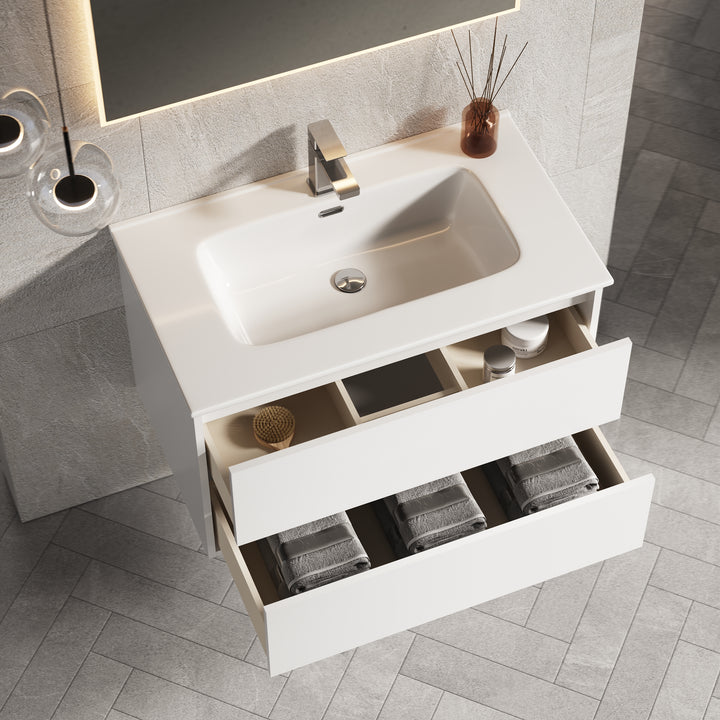 Venti 800mm Wall Hung Vanity Unit  - Matt White