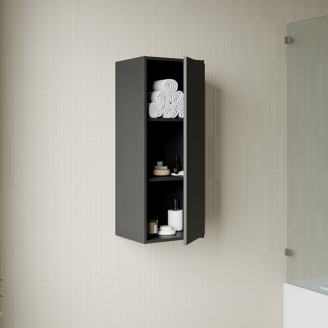 Venti 900mm Wall Hung Wall Cabinet - Matt Black