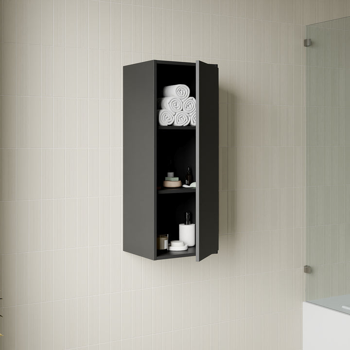 Venti 900mm Wall Hung Wall Cabinet - Matt Black