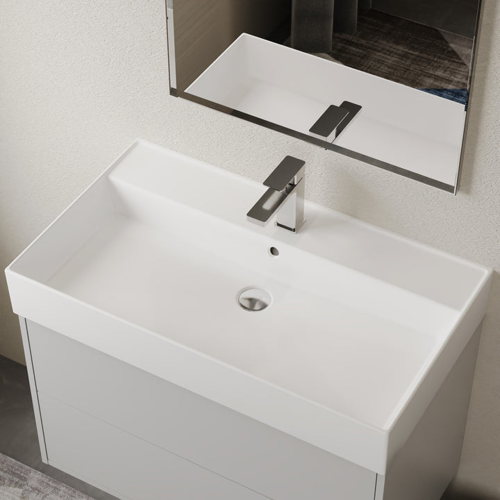 Veneto 800mm 1 Tap Hole Basin - Gloss White