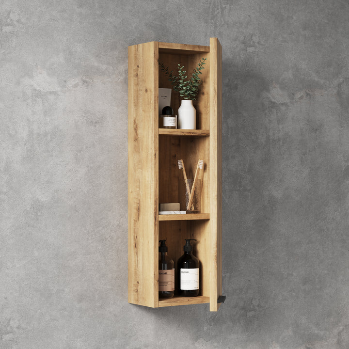 Vatilla 700mm Wall Hung Mini Storage Cabinet - Ostippo Oak