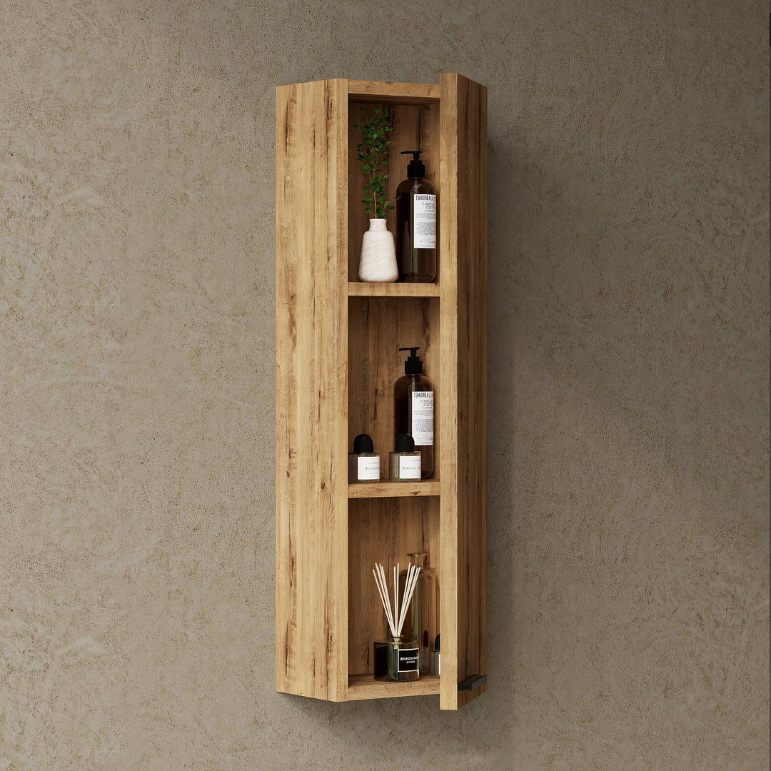 Vatilla 700mm Wall Hung Mini Storage Cabinet - Ostippo Oak