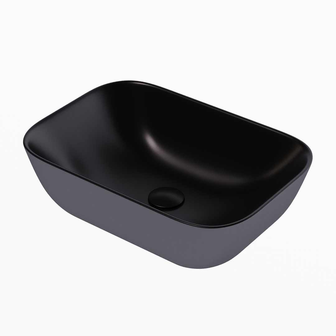 Zeus 455mm Countertop Basin - Matt Black