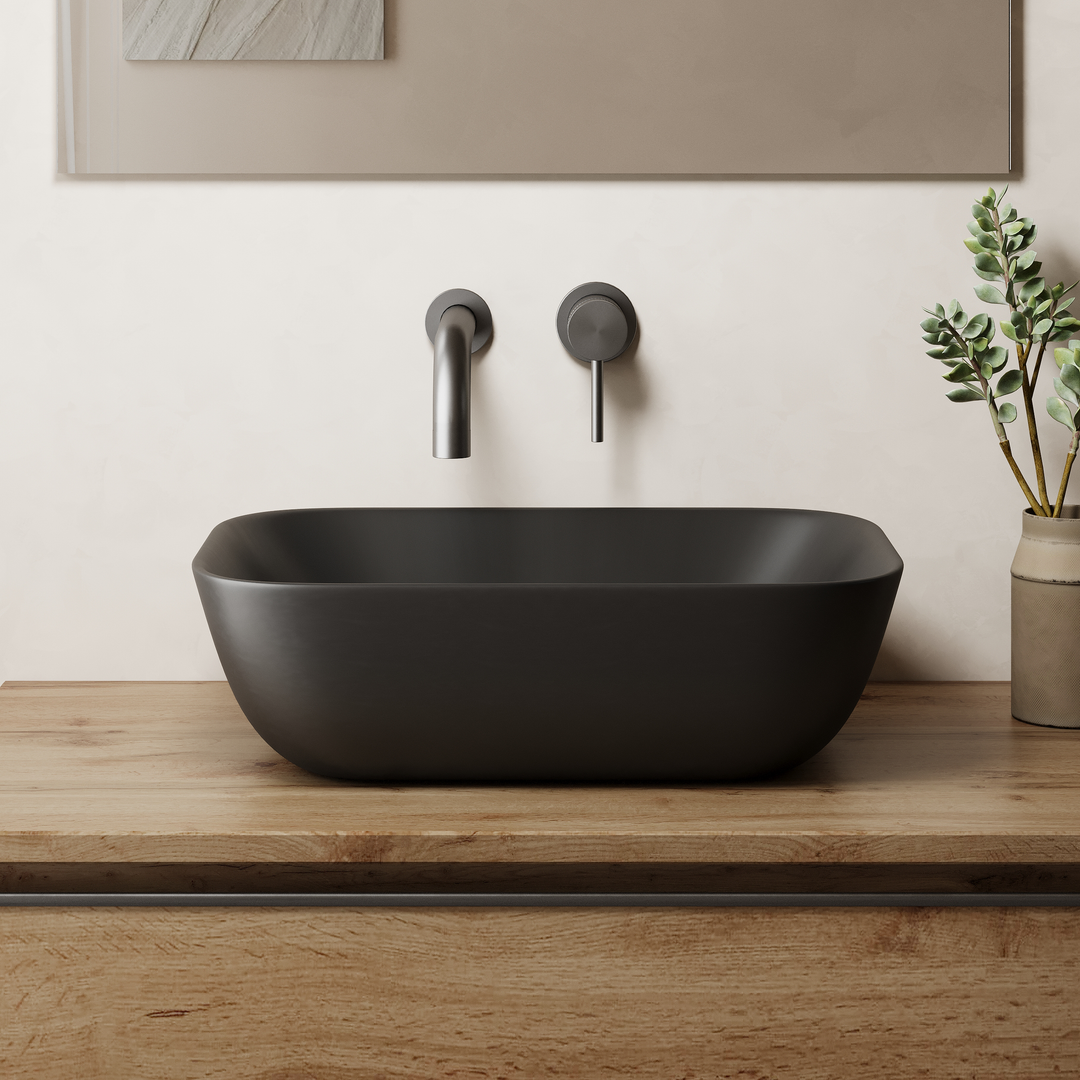Zeus 455mm Countertop Basin - Matt Black