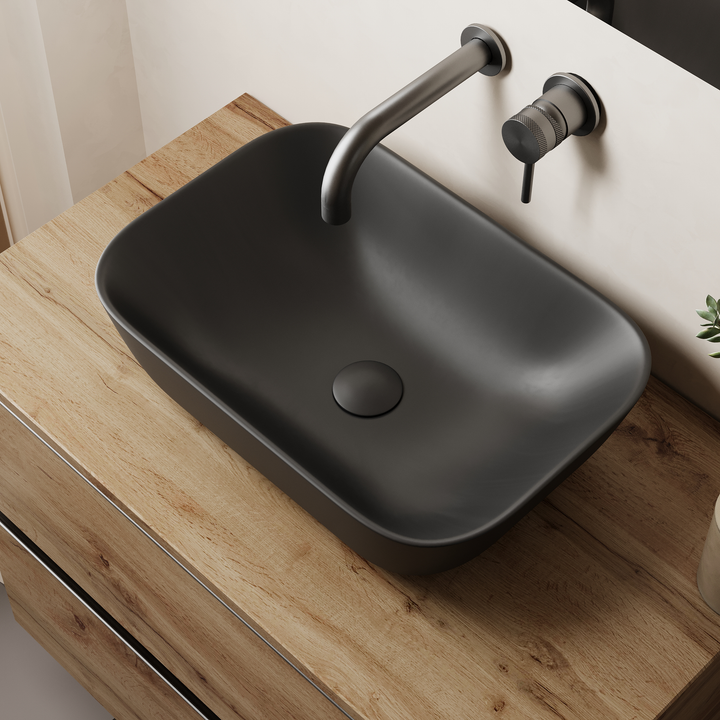 Zeus 455mm Countertop Basin - Matt Black
