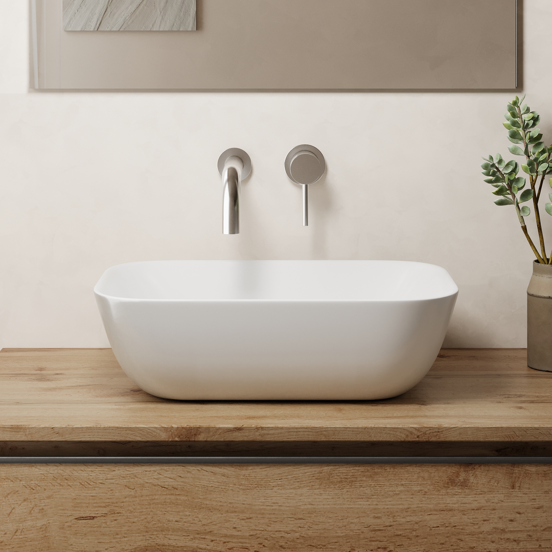 Zeus 455mm Countertop Basin - Gloss White