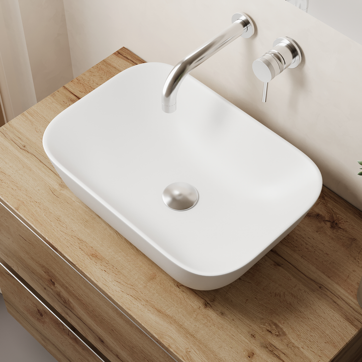 Zeus 455mm Countertop Basin - Gloss White