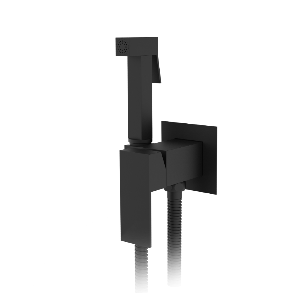 Luca Square Concealed Thermostatic Douche - Matt Black