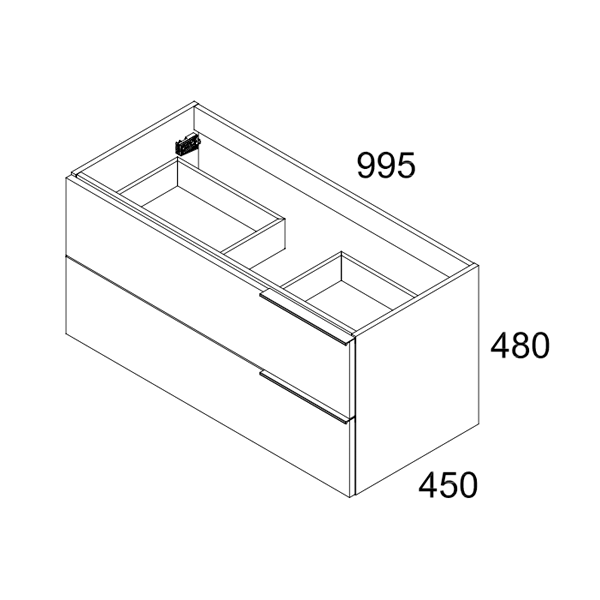 Celtic 1000mm Wall Hung Vanity Unit with Matt Black Handles - Gloss White