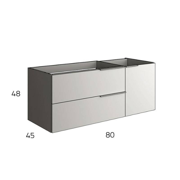 Celtic Duo 800mm Wall Hung Vanity Unit with Door & Worktop - Ostippo Oak