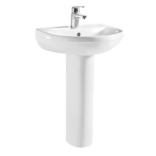 Carlo 550mm Basin & Pedestal - White