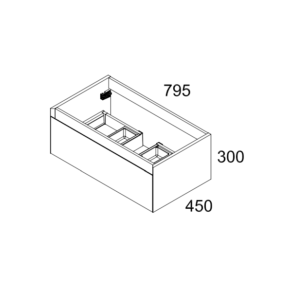 Kameo 800mm Wall Hung 1 Drawer Vanity Unit with Basin - Matt Black