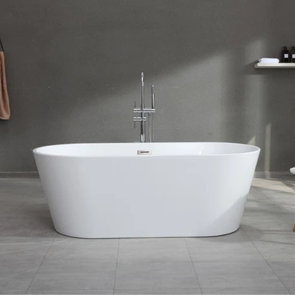 Newton freestanding acrylic bath interior close-up – buy freestanding bath UK