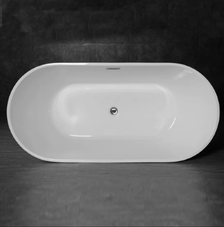 Newton freestanding acrylic bath gloss black interior rim detail – buy freestanding bath UK