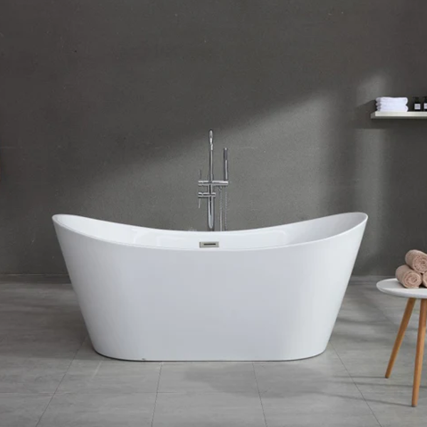 Pure freestanding acrylic bath white full view – buy freestanding bath UK
