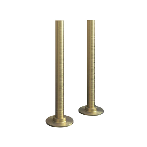Radiator 15mm Pipes & Rosettes 180mm Length – Brushed Brass