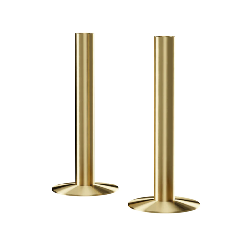 Radiator 15mm Pipes & Rosettes 180mm Length – Brushed Brass
