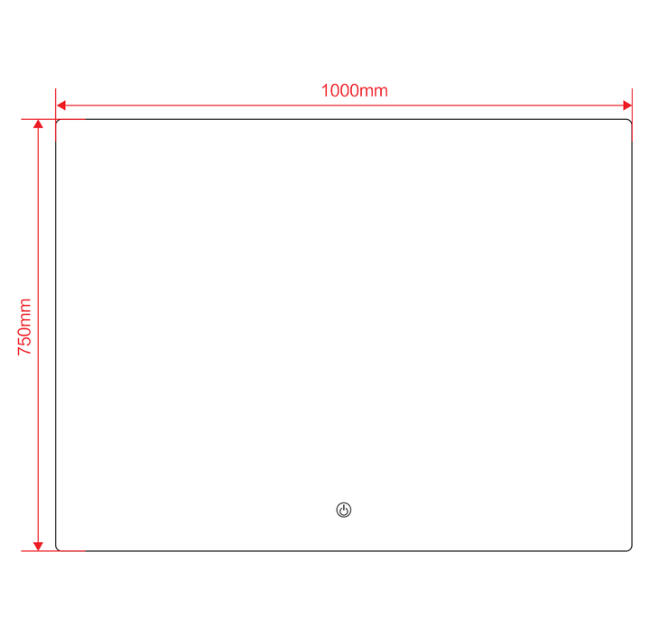 Quadra 1000mm x 750mm Rectangular Backlit LED Mirror