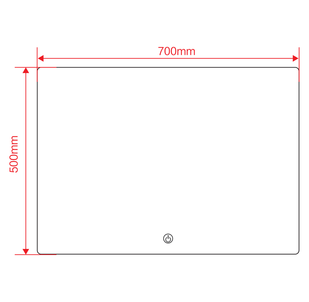 Quadra 500mm x 700mm Rectangular Backlit LED Mirror