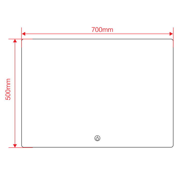 Quadra 500mm x 700mm Rectangular Backlit LED Mirror