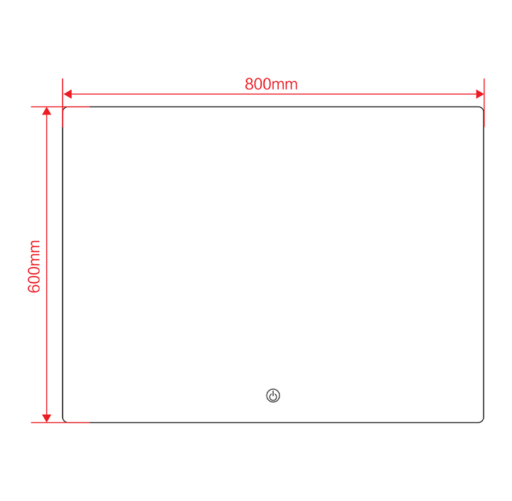 Quadra 600mm x 800mm Rectangular Backlit LED Mirror