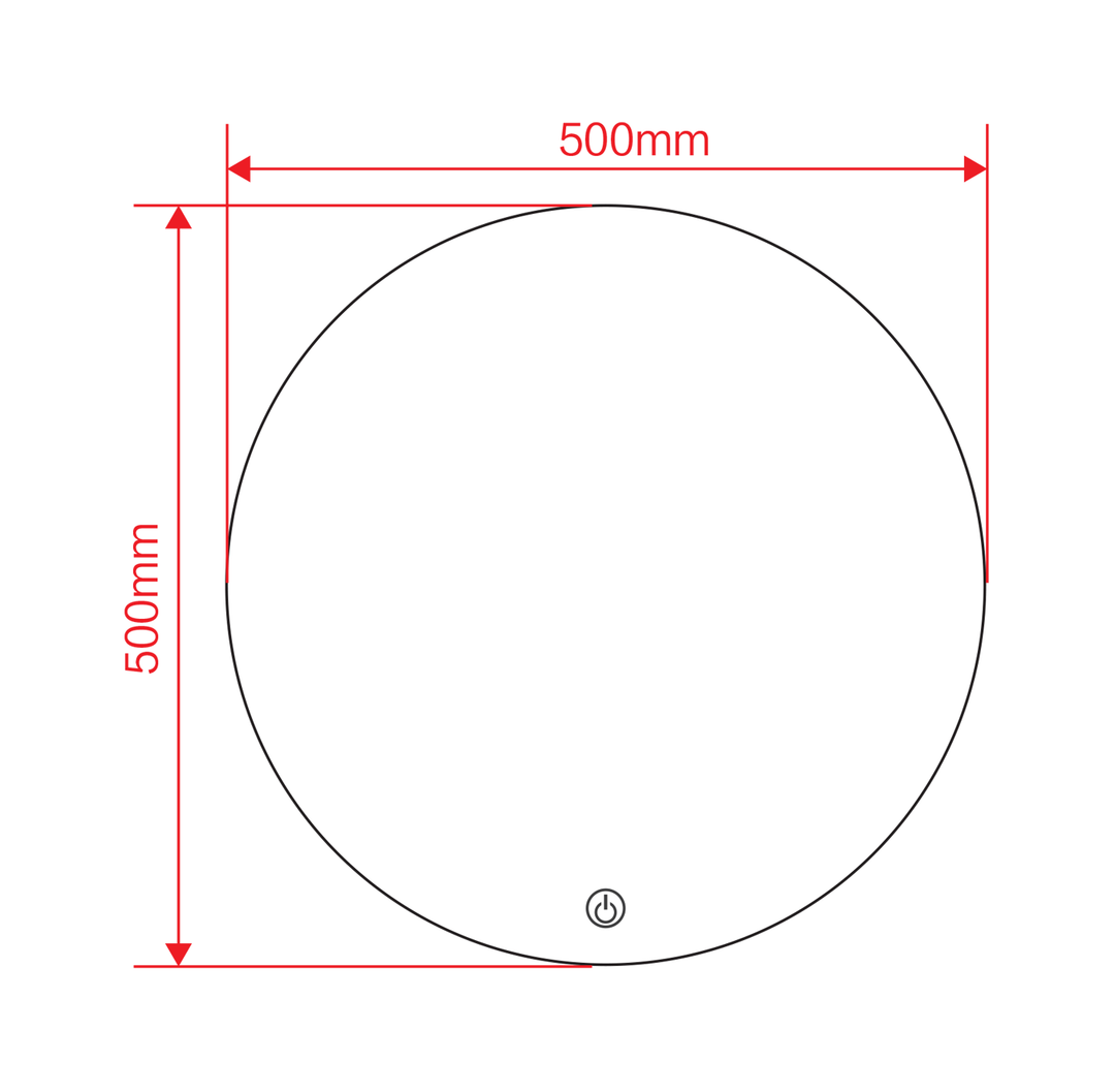 Ronda 500mm Circular Backlit LED Mirror