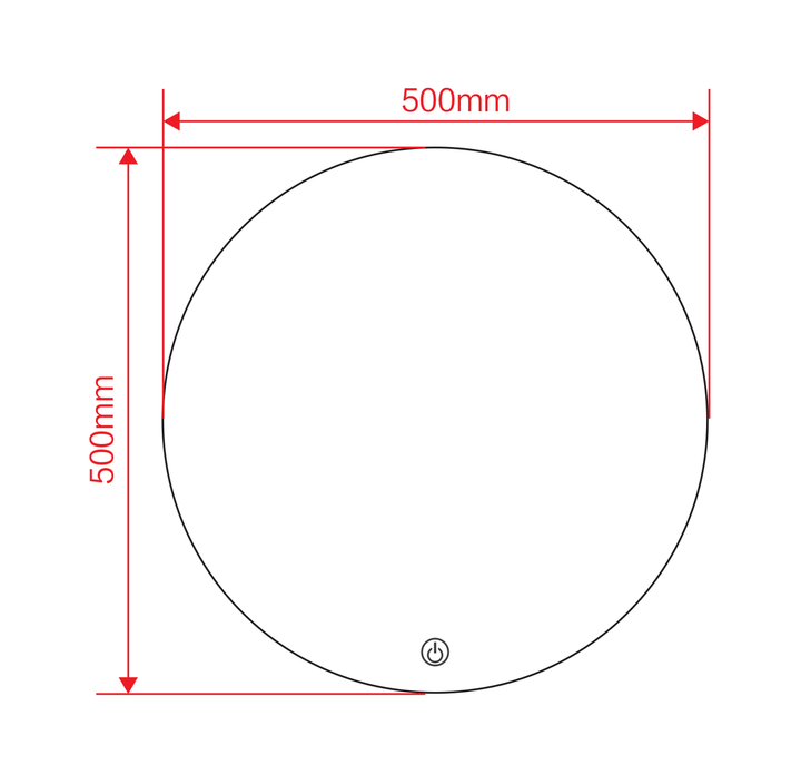 Ronda 500mm Circular Backlit LED Mirror
