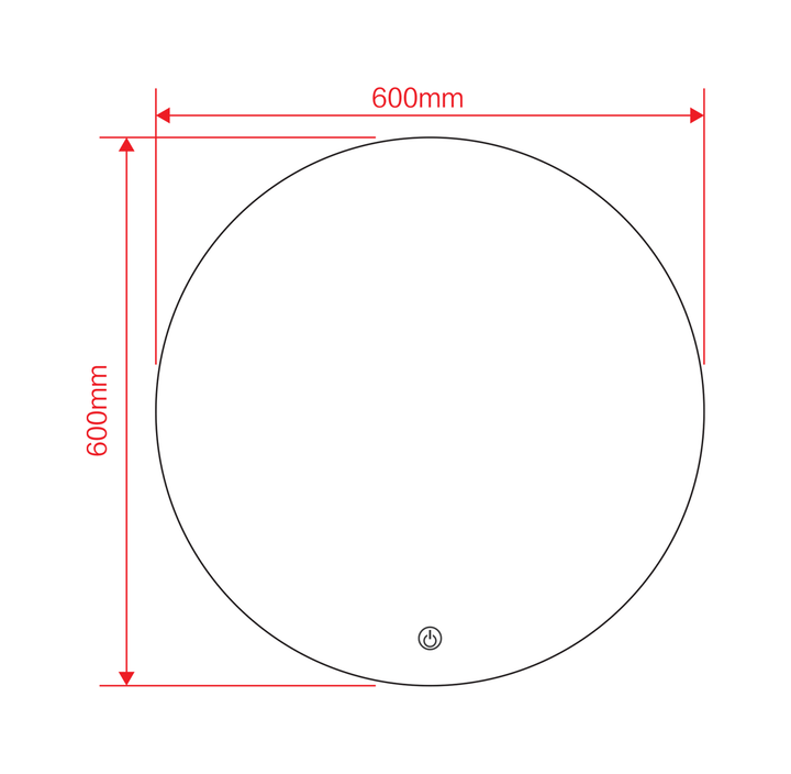 Ronda 600mm Circular Backlit LED Mirror