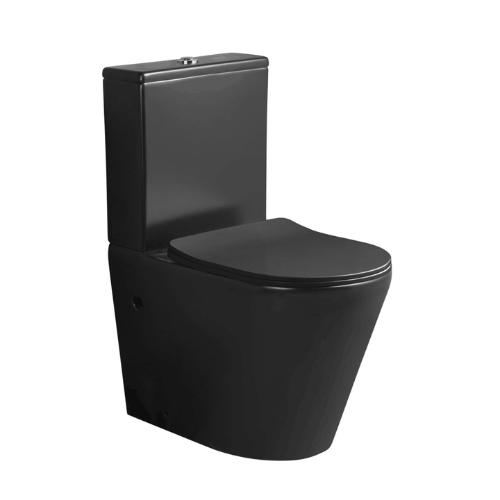 Scene Rimless Close Coupled Back to Wall Toilet - Matt Black