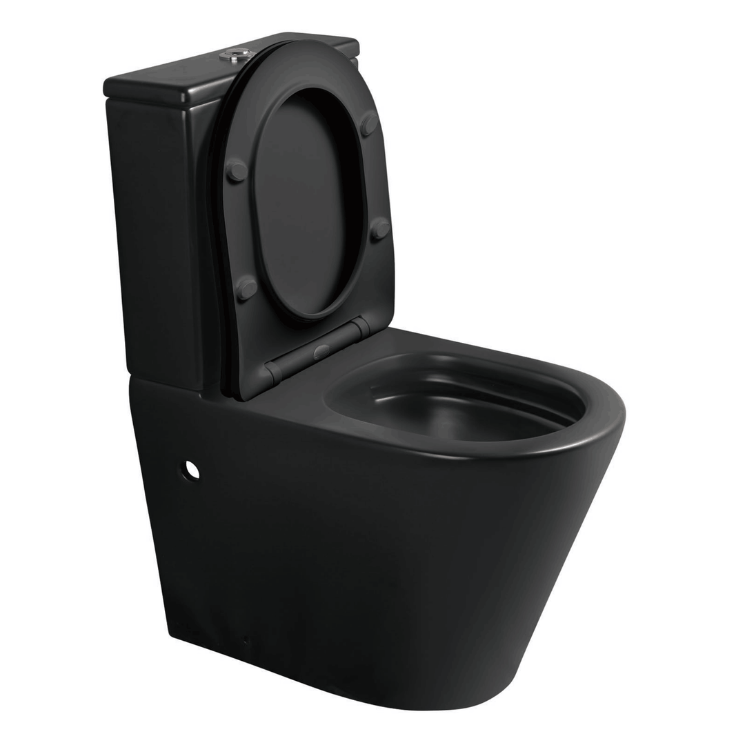 Scene Rimless Close Coupled Back to Wall Toilet - Matt Black