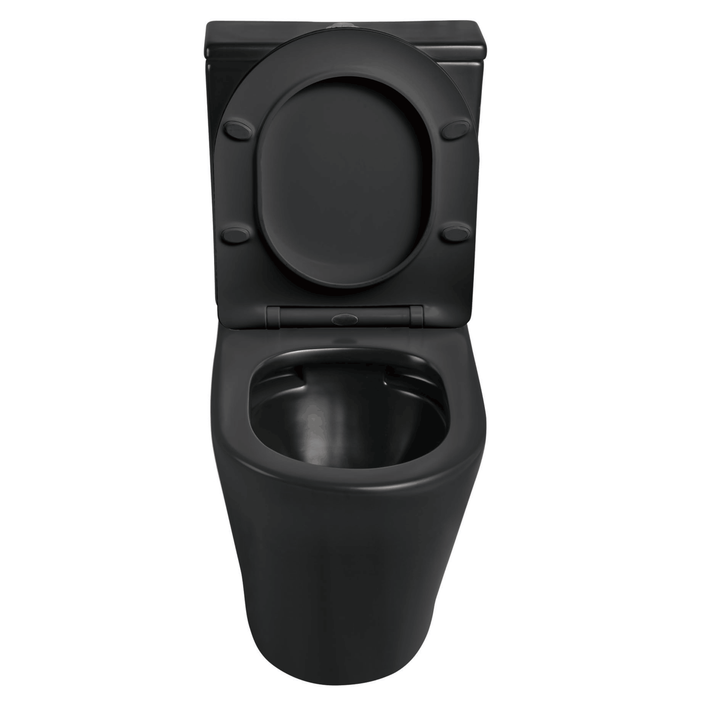 Scene Rimless Close Coupled Back to Wall Toilet - Matt Black