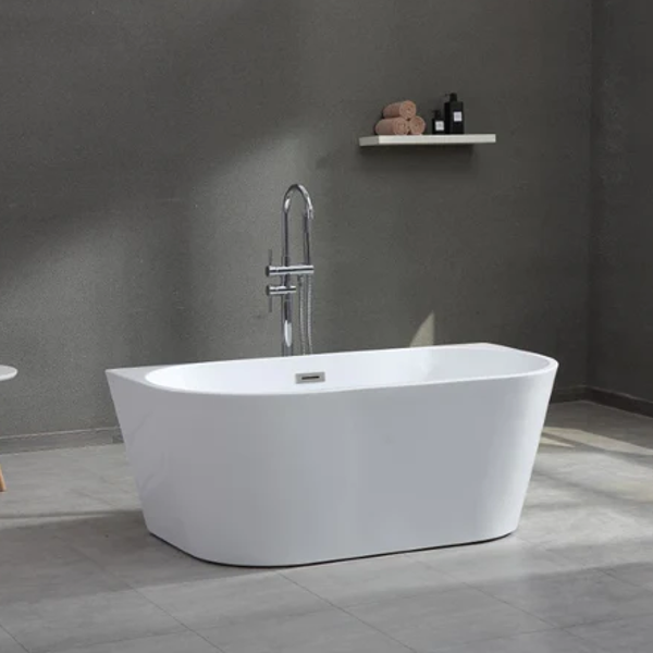 Trend 1700 x 800 Back to Wall Freestanding Acrylic Bath - White
