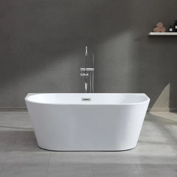 Trend 1700 x 800 Back to Wall Freestanding Acrylic Bath - White