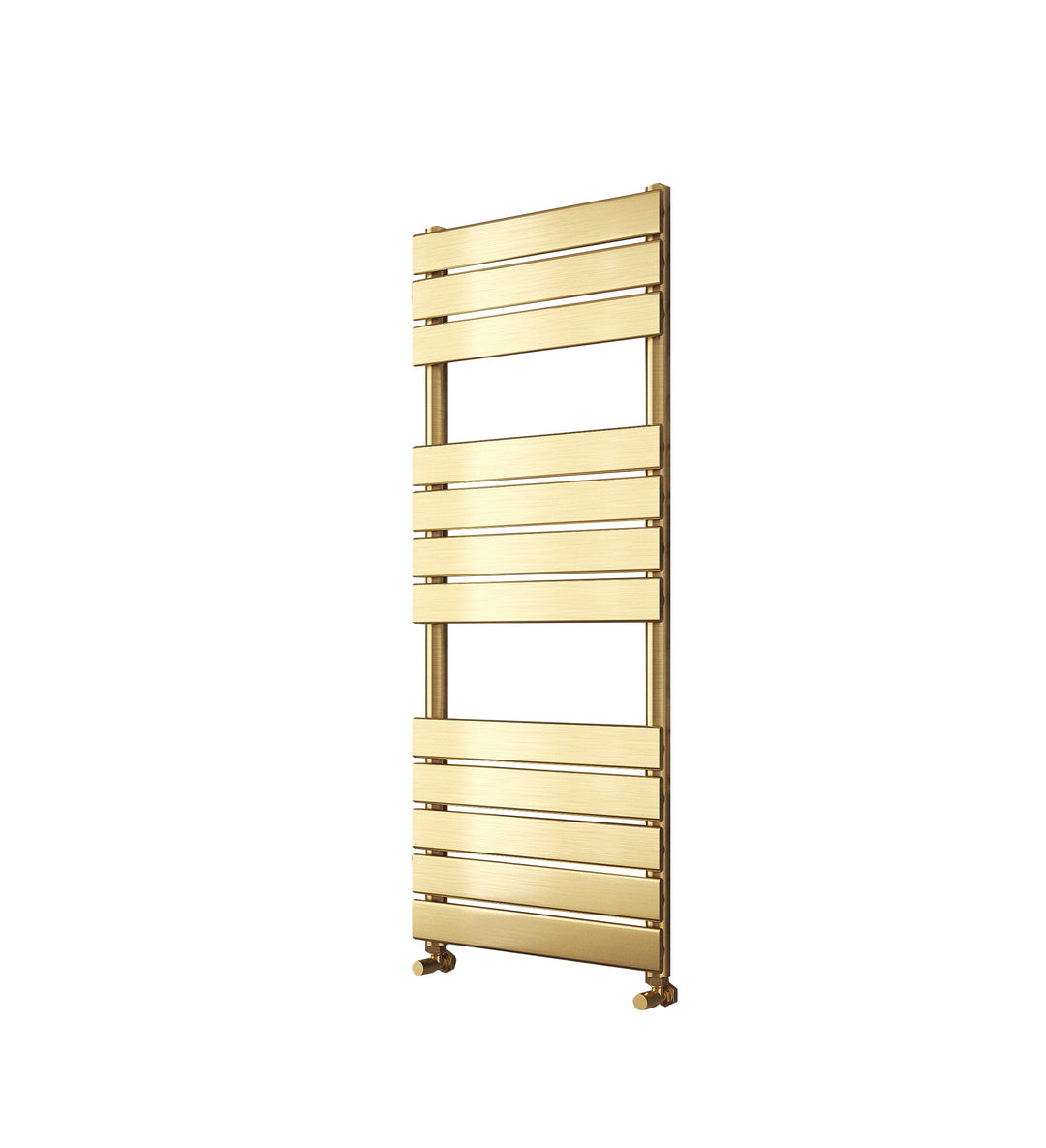 Luxe 1200 x 500 Flat Tube Towel Radiator - Brushed Brass