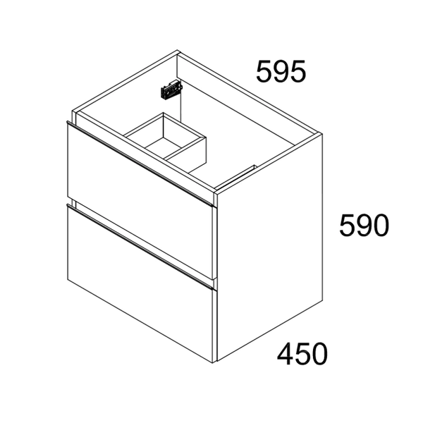 Vatilla 600mm Wall Hung Vanity Unit with Chrome Handles - Gloss White
